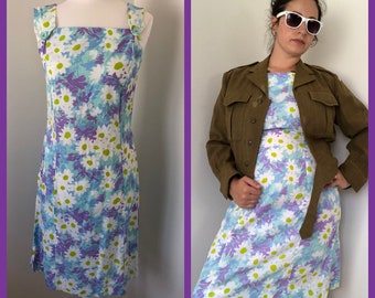 60s Vintage Dress Shaker Square - Bill Sims Floral Dress, 60s Dress, Summer Dress, 1960s Summer Dress, Floral Dress, Vintage Summer Dress