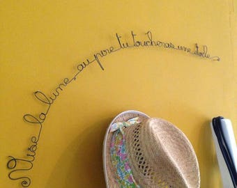 Writing wire, wire, wire, wall quote sentence wire