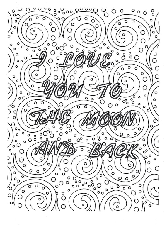 I love you to the moon and back coloring page