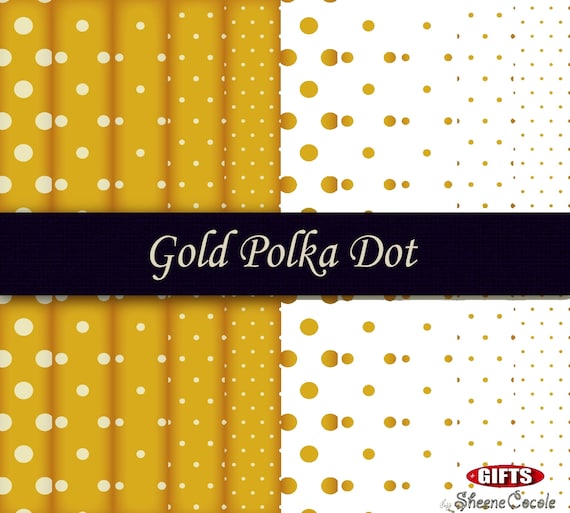 Classic Gold Polka Dot Digital Paper Gold Print Scrapbook background dear golden polkadot craft printable art birthday invitation Gold paper