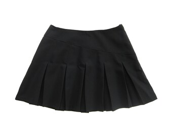 des années 90 le Château noir plissé Ultra Mini jupe (taille 10 de la jeunesse) #S004