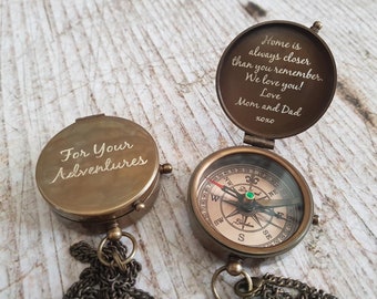 Personalized Engraved Compass, Working Compass, Fathers Day, Mothers Day, Anniversary Gift, Christmas Gift, Groomsmen Gift, Valentines Day