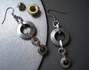 Circularity - industrial hardware earrings