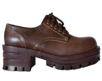 FREE SHIPPING! 90s Deadstock Chunky Platform Shoe ~ Dark Brown