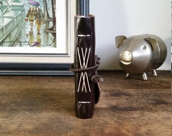Handmade Leather Journal, Pocket-Size, Dark Brown 3 x 4.5 Journals by The Orange Windmill 1749