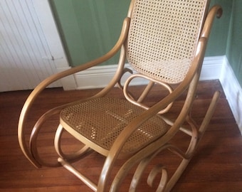 Authentic 1960s Thonet Bentwood & Cane Rocker