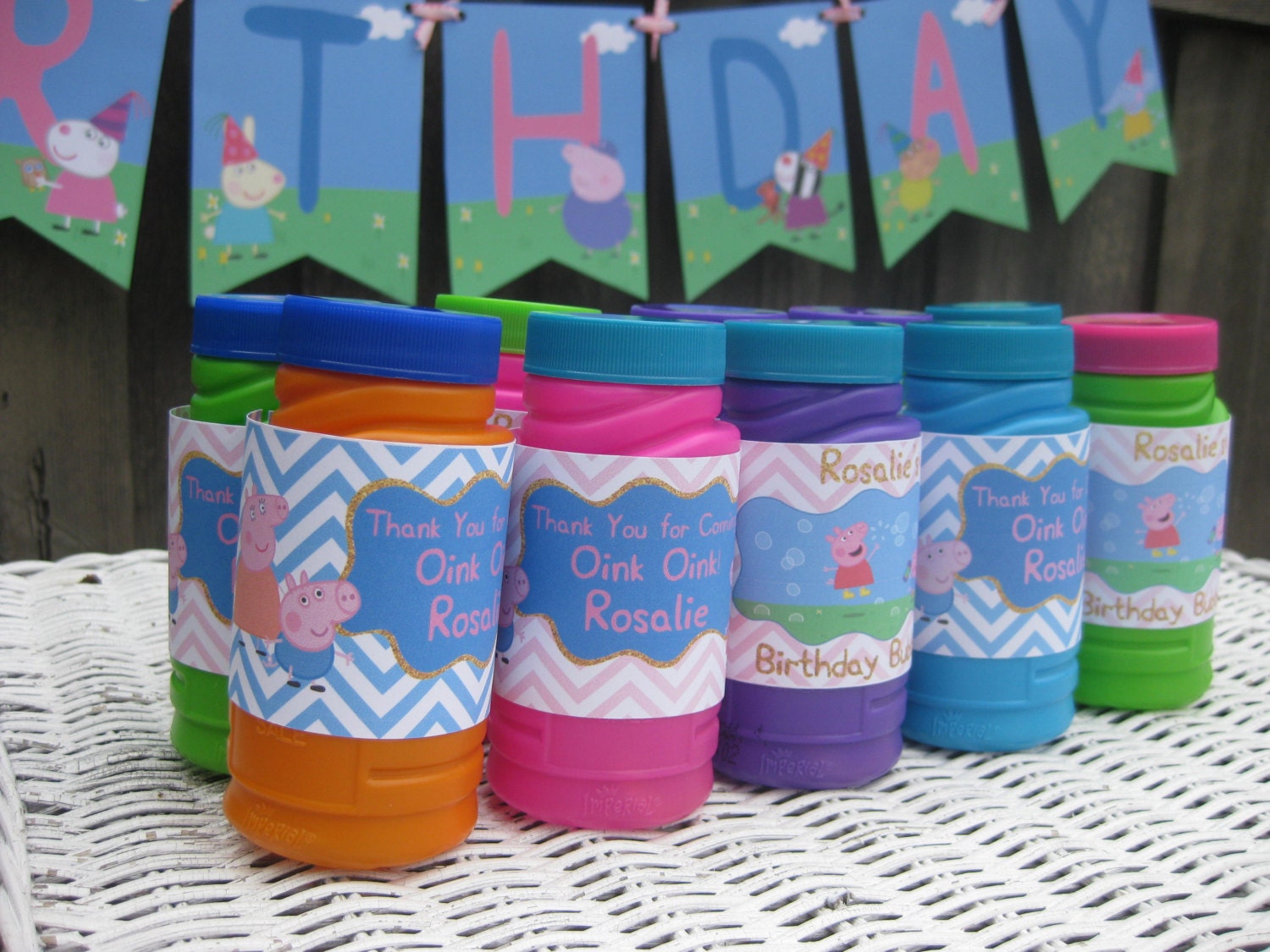 Peppa Pig Bubble Labels George Birthday Party Printable