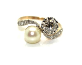 Antique 1900 diamonds and Pearl ring
