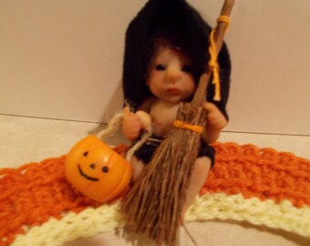 Ooak Sculpted Witch Baby Doll