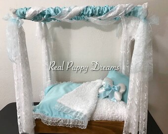 Princess Dog Canopy Bed, Tiffany Style Canopy Bed, Dog Canopy Bed, Cat Bed, Luxury Pet Bed, Dog Furniture,