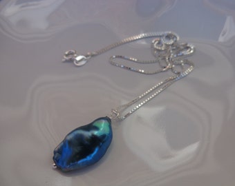 Giant Keishi Pearl Necklace on a Sterling Silver Chain