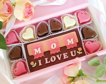 I Love You Mom Chocolates - Happy Mother's Day - Mother's Day Chocolates - Chocolate Gift - Mother's Day Card - Mother's Day Candy