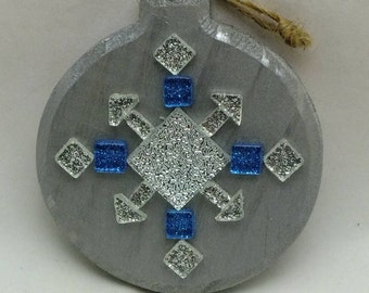 Silver & Blue Snowflake ornament
