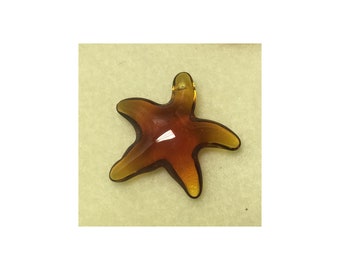 Amber Glass 3D Starfish 40mm