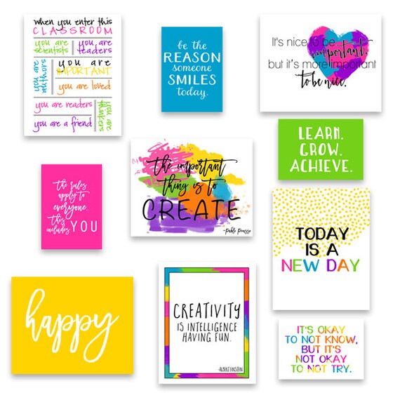 Set of 20 Classroom Art Classroom Decor Kid's Wall Art