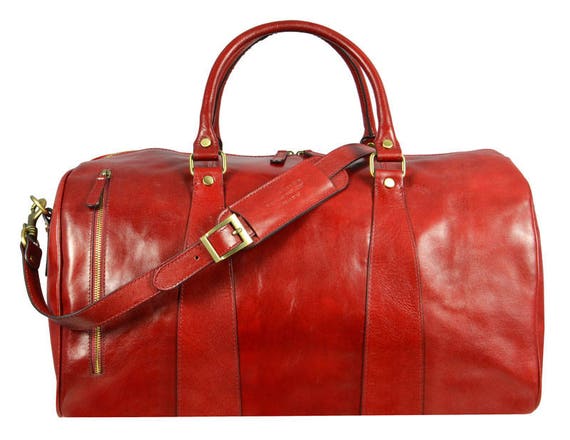 Leather travel bag Duffle bag Leather weekender bag Mens