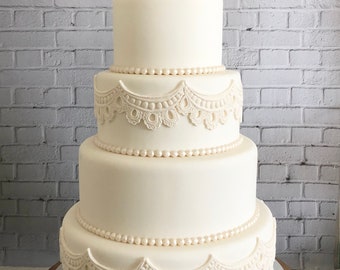 Four Tier Fondant Wedding Cake, Fake Wedding Cake, Faux Wedding Cake, Faux Cake, "The Asteria 4"