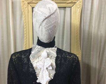 Victorian lace collar Jabot drape Elegant Gothic Lolita Steampunk Cream lace white angel cosplay Geechlark 5082