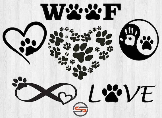 Dog Paw SVG Cut File DXF Dogs Pet Love Svg Cutting File