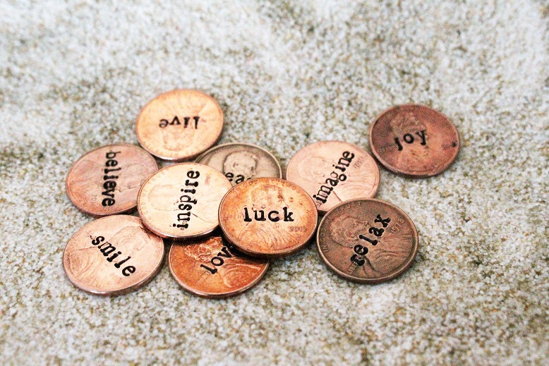 Hand Stamped Pennies Personalized Penny Engraved Jewelry