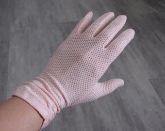 Vintage Women's Pink Short Cloth Gloves