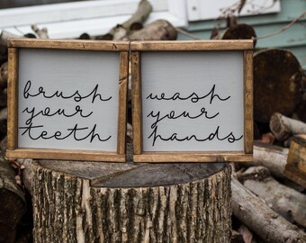 Rustic Bathroom Sign 