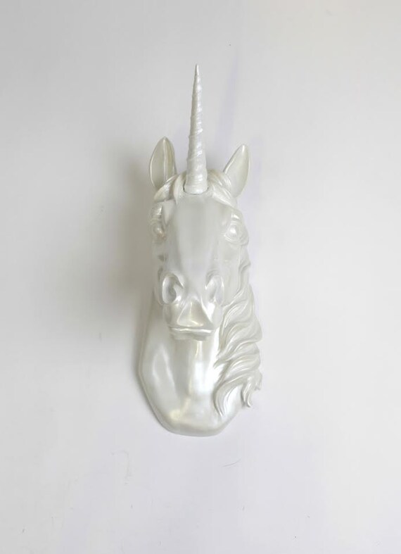 Unicorn Head Wall Mount The Bayer in Iridescent Pearl