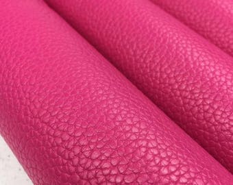 Textured Faux Leather - Pink Yarrow