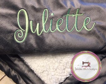 Monogrammed sherpa blanket, monogrammed soft luxury blanket, monogrammed throw blanket, christmas gift idea, birthday gift, home decor
