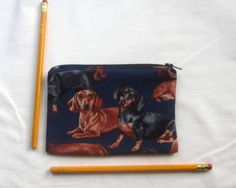Dachshunds Fabric Coin Purse/Zipper Pouch
