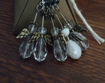 Cream angle crochet and/or knitting stitch markers, set of 5