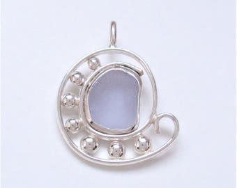 Sea Glass Jewelry - Sterling Lavender Sea Glass Pendant