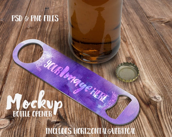 Download Bar Bottle Opener Mockup Template Add your own image and