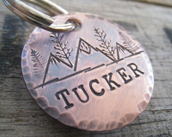 Hand Stamped Pet ID Tag - Personalized Pet/Dog Tag - Dog Collar Tag - Engraved Dog Tag - Handsatmped Pet Tag - Copper Dog Tag