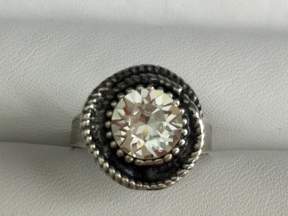 Swarovski Crystal Ring, Clear Crystal Ring, Crystal Rope Ring, April Birthstone Ring