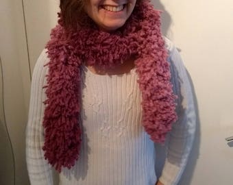 Scarf - Boa - pink acrylic and wool