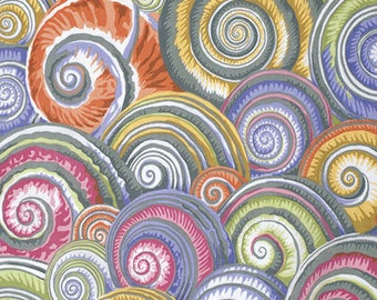 Fabric by the Yard --Spiral Shells in grey-- Jacob Philip for Westminster