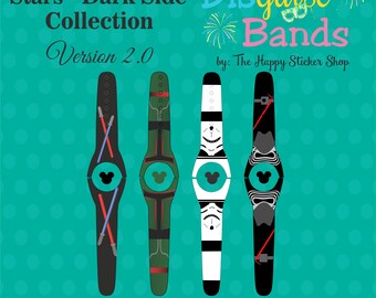 Dark Side Magic Band 2.0 Decal - Mix & Match Magic Band Skins - Waterproof, Sunscreen Proof, RTS Ready to Ship Magic Band Decal - DISguise 2