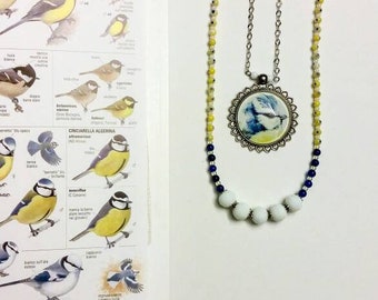 Double necklace with Cinciarella bird