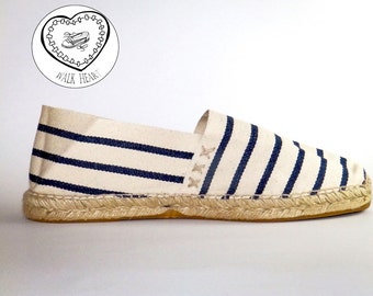 Espadrilles sailor stripes Organic cotton Alpargatas made in Spain