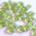 Light Green Glass Leaf Beads, 9mm (25)