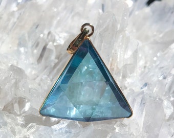Aqua Aura - Marcel Vogel Pendant - set in 18kt Gold Plate! A Grade ! Powerful