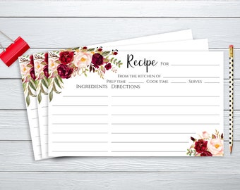 3x5 recipe cards | Etsy