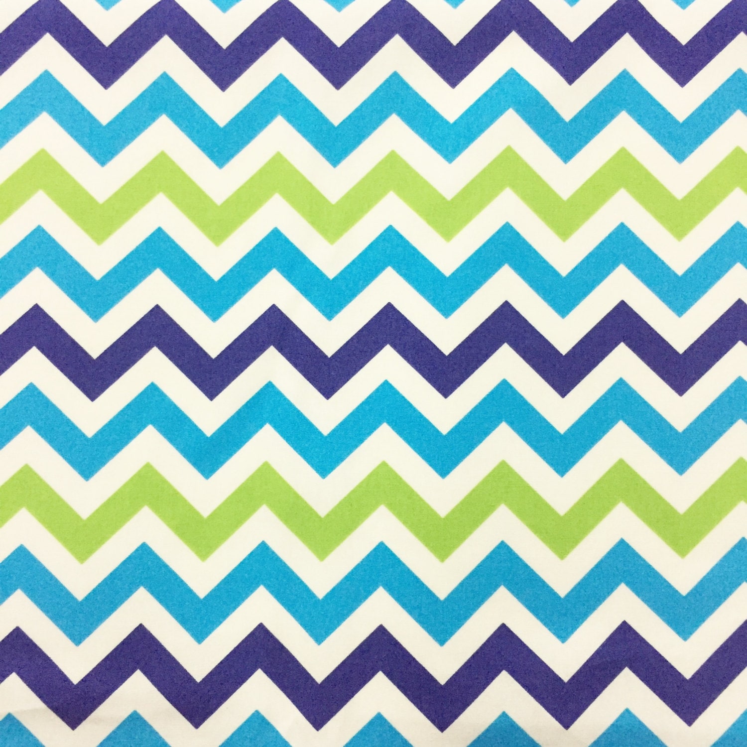 Zig Zag Fabric By The Yard, Chevron Fabric, Stripe fabric, green blue ...