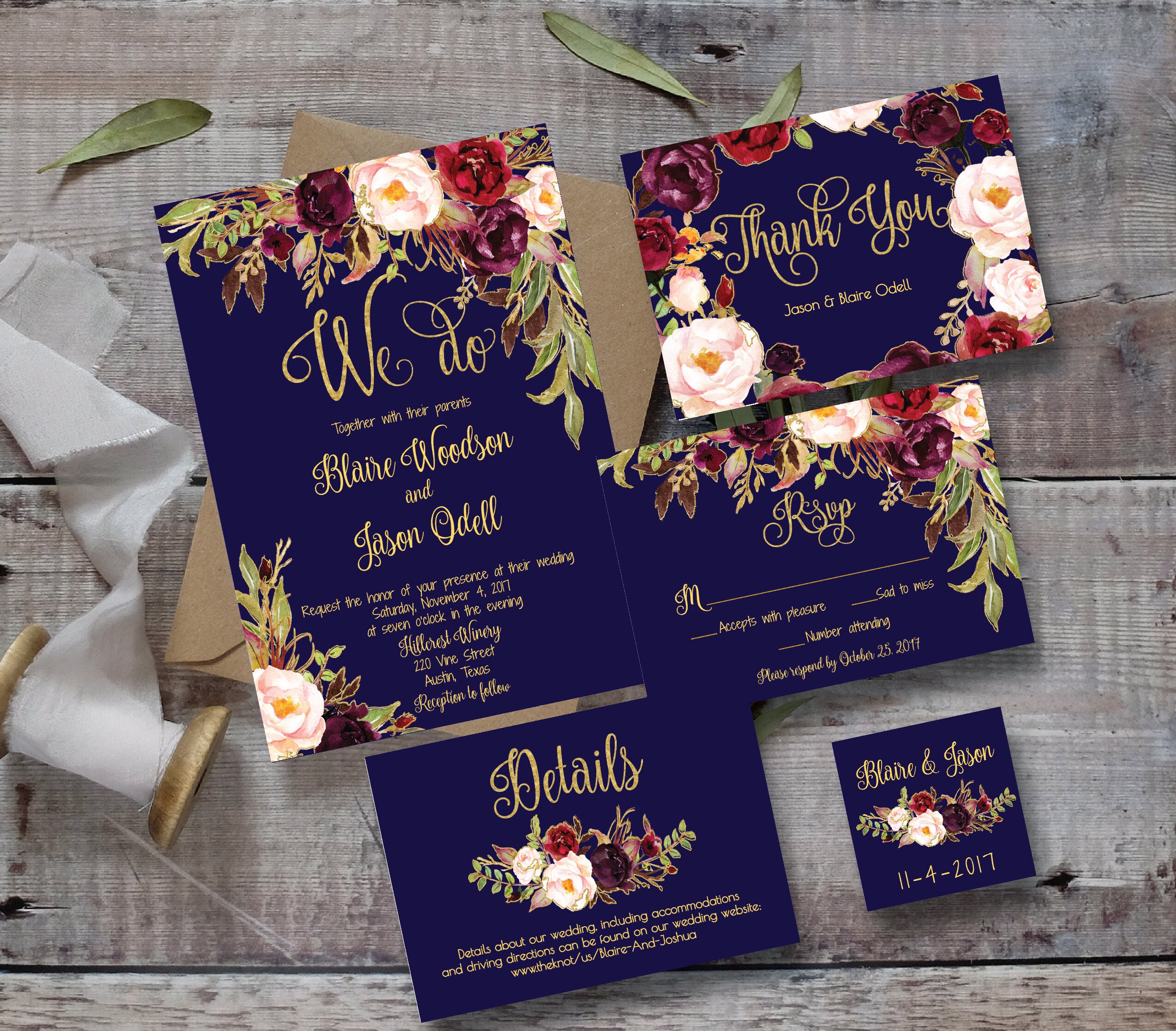 Wedding Invitation Template Printable / Editable DIY Floral