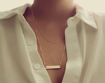 Rose Gold Layered Necklace Gold Necklace Feminist Necklace Layering Necklace Friendship Set - 3LYD *