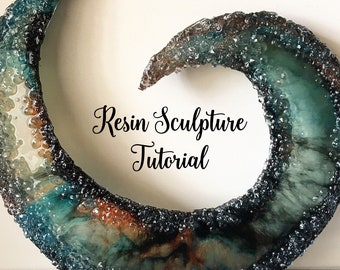 Video Tutorial - Resin Art Sculpture - Digital Download - How to Create a Resin Wall Sculpture or Table Decoration