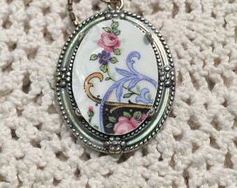 Broken China Pendant Sterling Silver