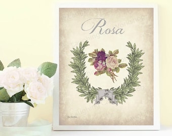 Rose Art Print Flower Bathroom decor French Bedroom Art Vintage Flower Cottage Chic French Flower Print Shabby Chic Rose decor Garden print