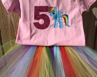 Rainbow Horse Birthday Outfit - Pony Birthday
